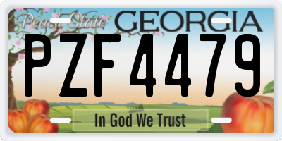 GA license plate PZF4479