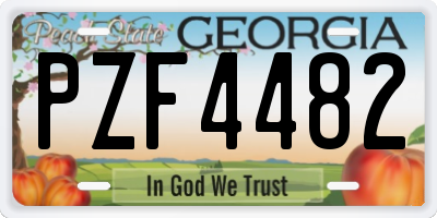 GA license plate PZF4482