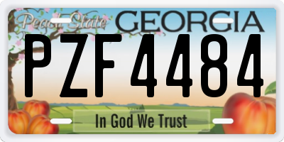 GA license plate PZF4484