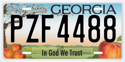 GA license plate PZF4488