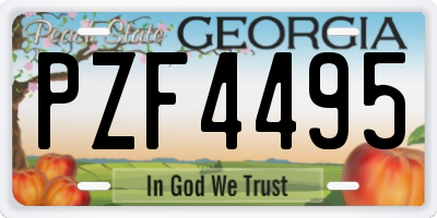 GA license plate PZF4495