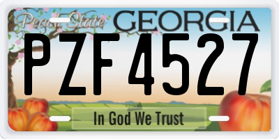 GA license plate PZF4527