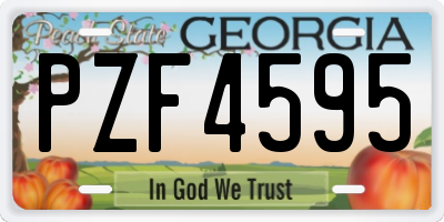 GA license plate PZF4595