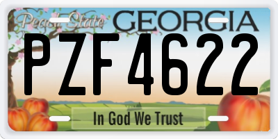 GA license plate PZF4622