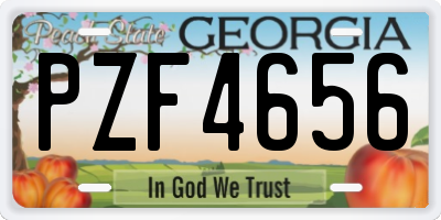 GA license plate PZF4656