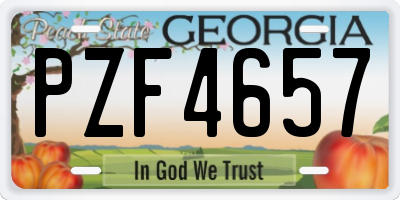 GA license plate PZF4657