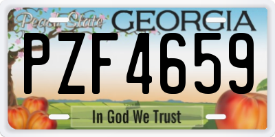 GA license plate PZF4659