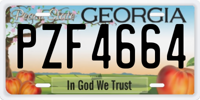 GA license plate PZF4664