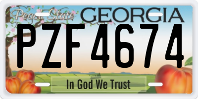 GA license plate PZF4674