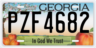 GA license plate PZF4682