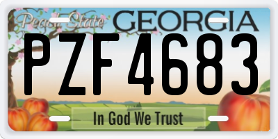 GA license plate PZF4683