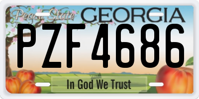 GA license plate PZF4686