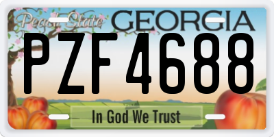 GA license plate PZF4688