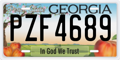 GA license plate PZF4689