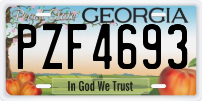 GA license plate PZF4693