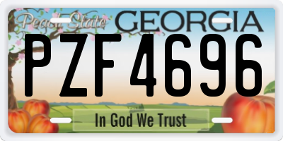 GA license plate PZF4696