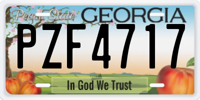GA license plate PZF4717
