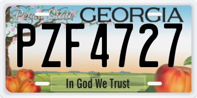 GA license plate PZF4727