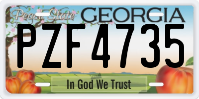 GA license plate PZF4735