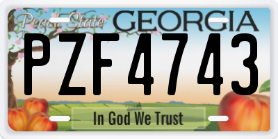 GA license plate PZF4743