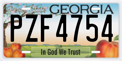 GA license plate PZF4754