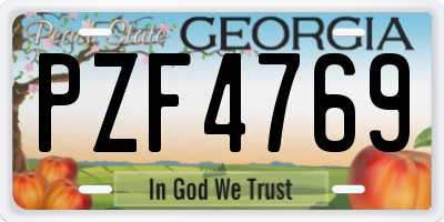 GA license plate PZF4769