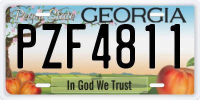 GA license plate PZF4811