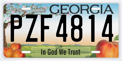 GA license plate PZF4814