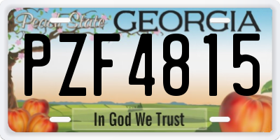 GA license plate PZF4815