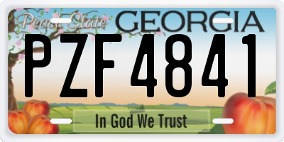 GA license plate PZF4841