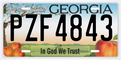 GA license plate PZF4843
