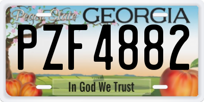 GA license plate PZF4882