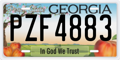 GA license plate PZF4883