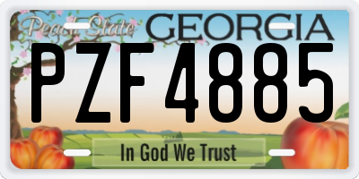 GA license plate PZF4885
