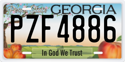 GA license plate PZF4886