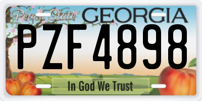 GA license plate PZF4898
