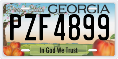 GA license plate PZF4899