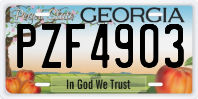 GA license plate PZF4903