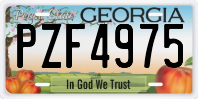 GA license plate PZF4975