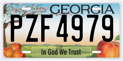 GA license plate PZF4979