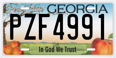 GA license plate PZF4991