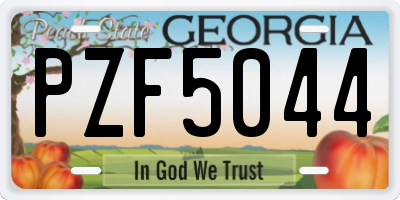 GA license plate PZF5044