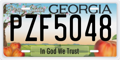 GA license plate PZF5048