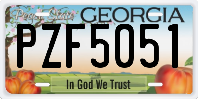 GA license plate PZF5051