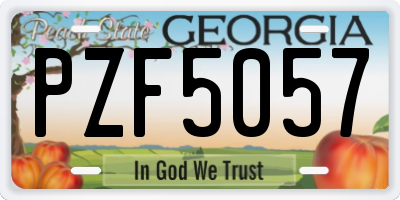 GA license plate PZF5057