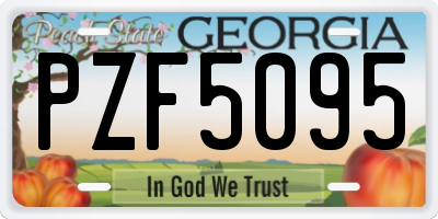 GA license plate PZF5095