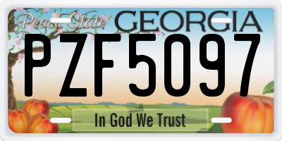 GA license plate PZF5097