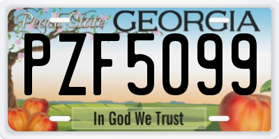 GA license plate PZF5099