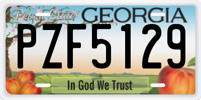 GA license plate PZF5129