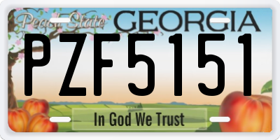 GA license plate PZF5151